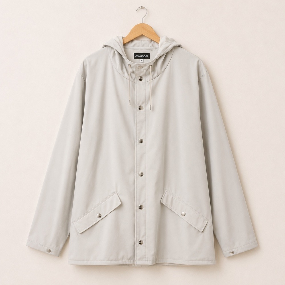 RAINS Gorpcore Waterproof Rain Jacket Womens M/L Hooded Utility Minimalist